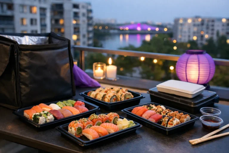Przykład dostawy na Gocław na wieczór ze sushi
