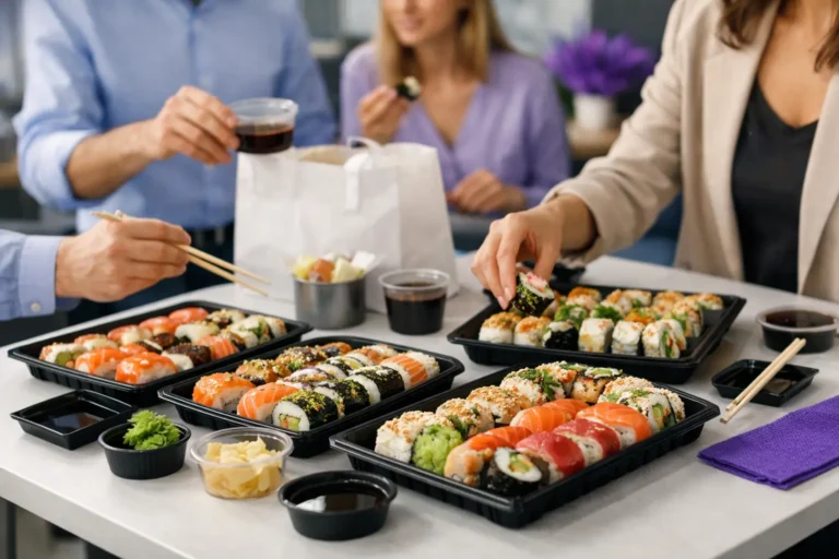Przykład zamówienia grupowego sushi dla biura