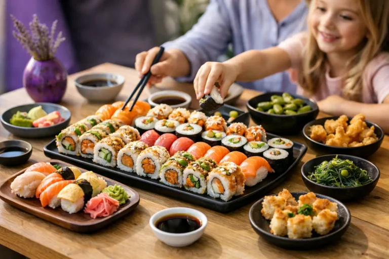 Wybór sushi rodzinnego dla całej rodziny