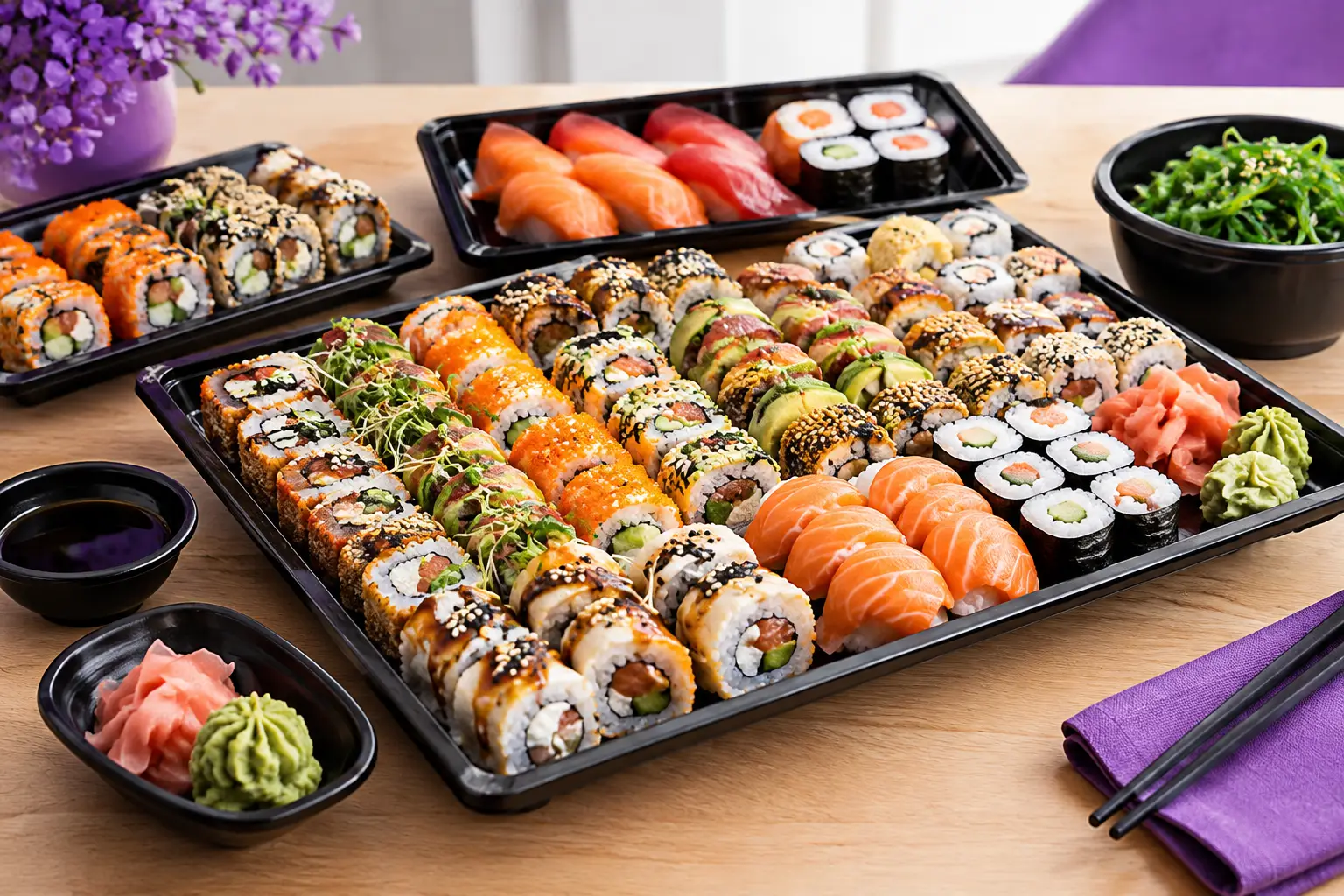 Przykład zamówienia sushi dla rodziny na 4 osoby